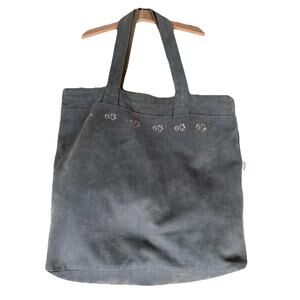 Cotton Canvas Tote LUV PAWS olive/tan lined shoulder bag reinforced handles